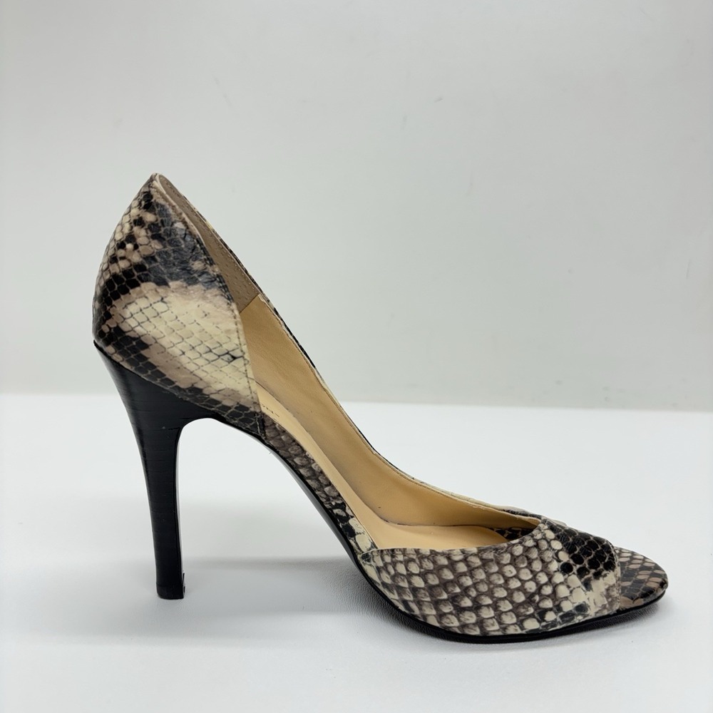 Worthington D'Orsay Peep Toe Heels Size 6 M Snakeskin Stiletto Sexy Party Y2K - Picture 3 of 15